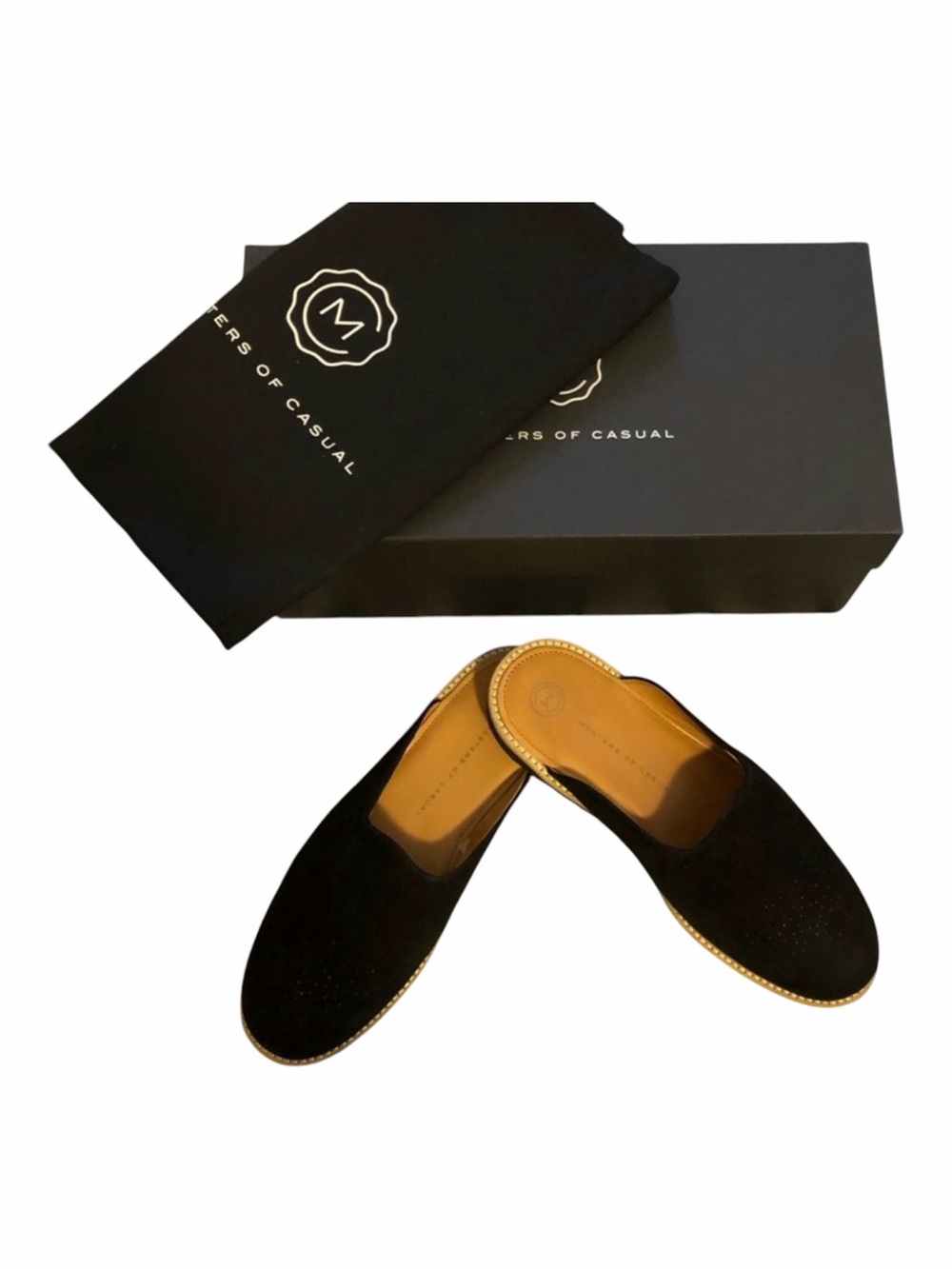 Master Of Casual Domingo Suede Flats Slip On Mules Size 7